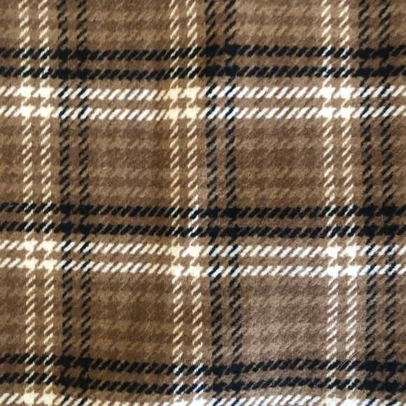 Anthropologie Brown Plaid Strapless Dress with Black Coat - Picture 16 of 16